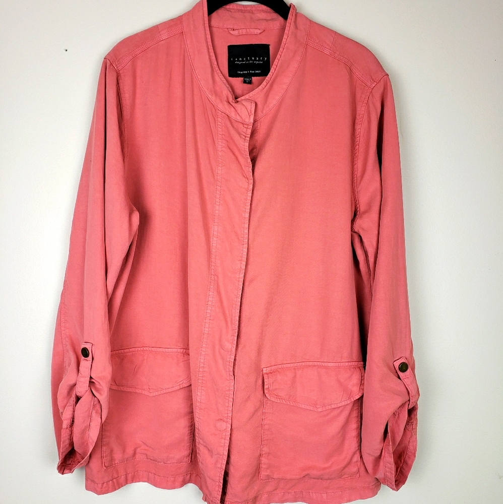 Sanctuary lightweight jacket shirt snap front sz L